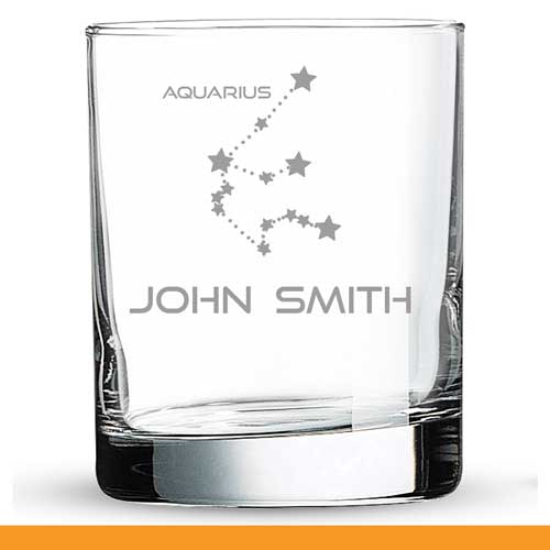 The Zodiac Collection – Personalized 11 oz Astrology Whiskey Glass