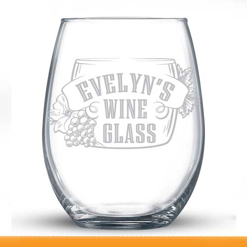 Customized Wine Glass- Two Designs 15 oz