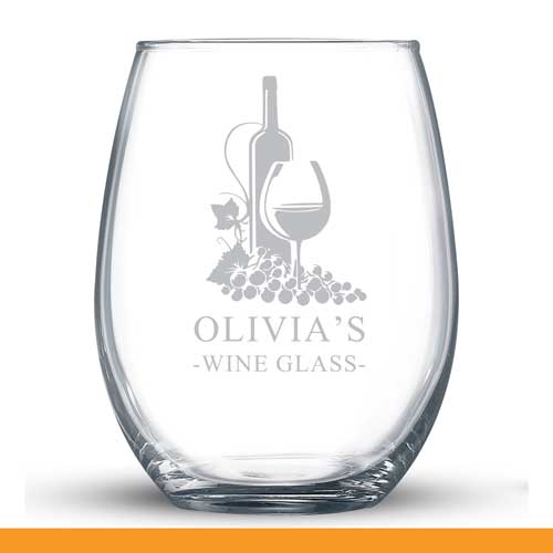 Customized Wine Glass- Two Designs 15 oz