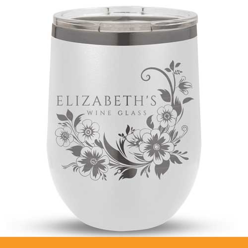 Personalized Wine Tumblers with Lid 12 oz
