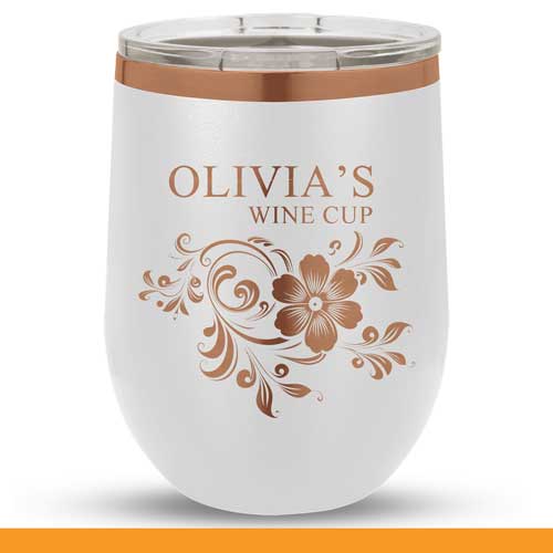Personalized Wine Tumblers with Lid 12 oz