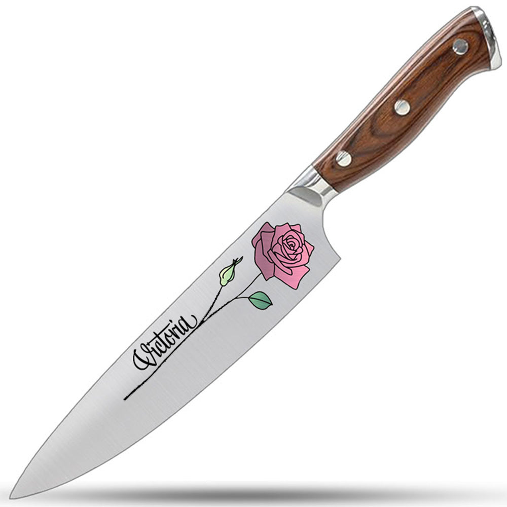 The Rose & Blade – Personalized Romantic Chef Knife