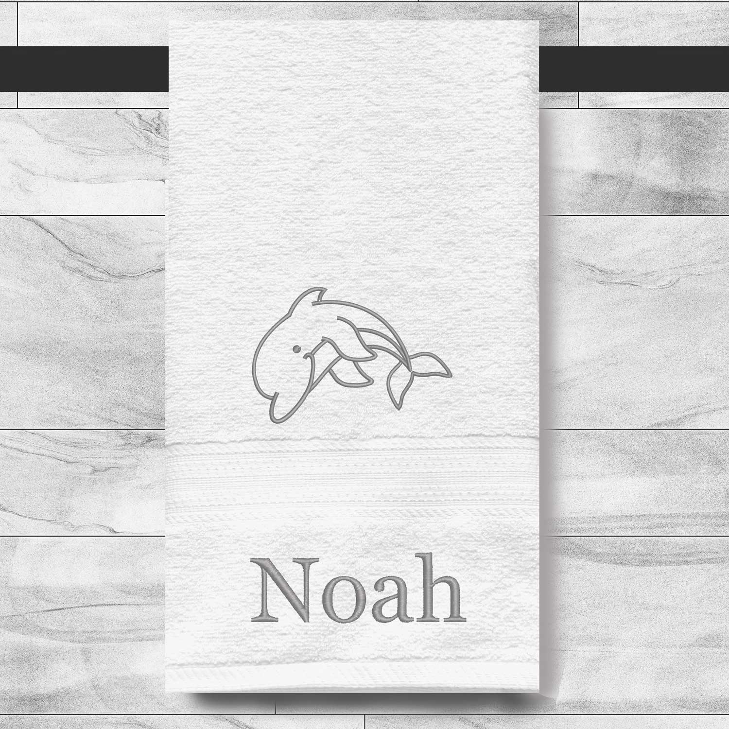 Kids' Personalized Hand Towels with Custom Name and Animal Embroidery