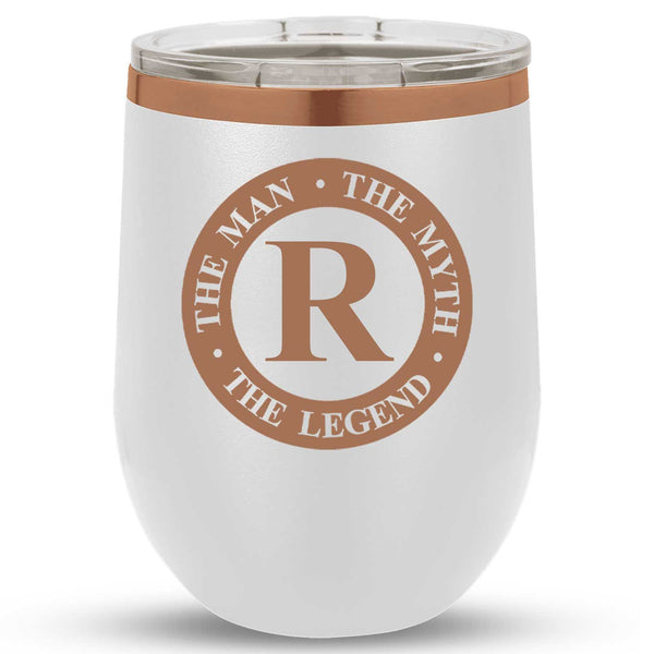 Personalized “The Man / The Woman...” 12oz Wine Tumbler – Custom Initial & Multiple Colors