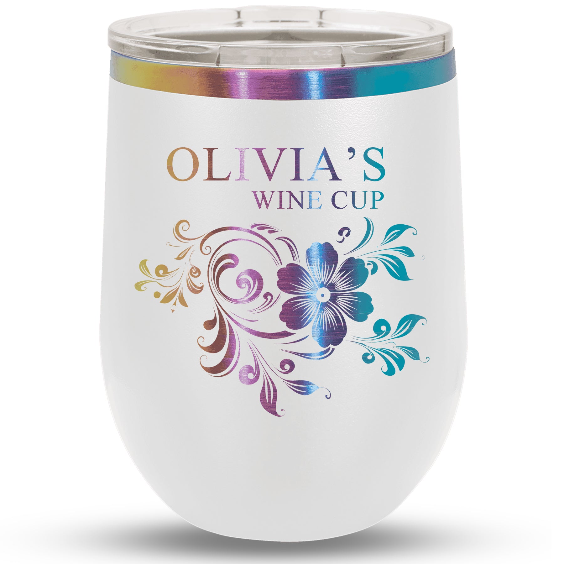 Personalized Wine Tumblers with Lid 12 oz