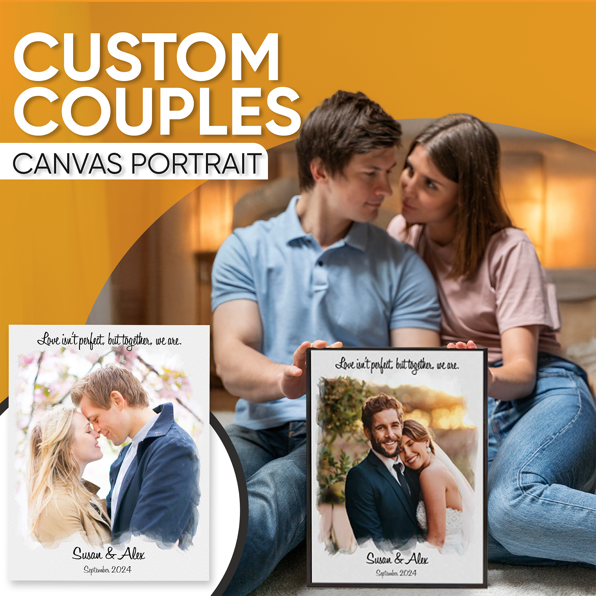 Custom Couple Canvas Portrait