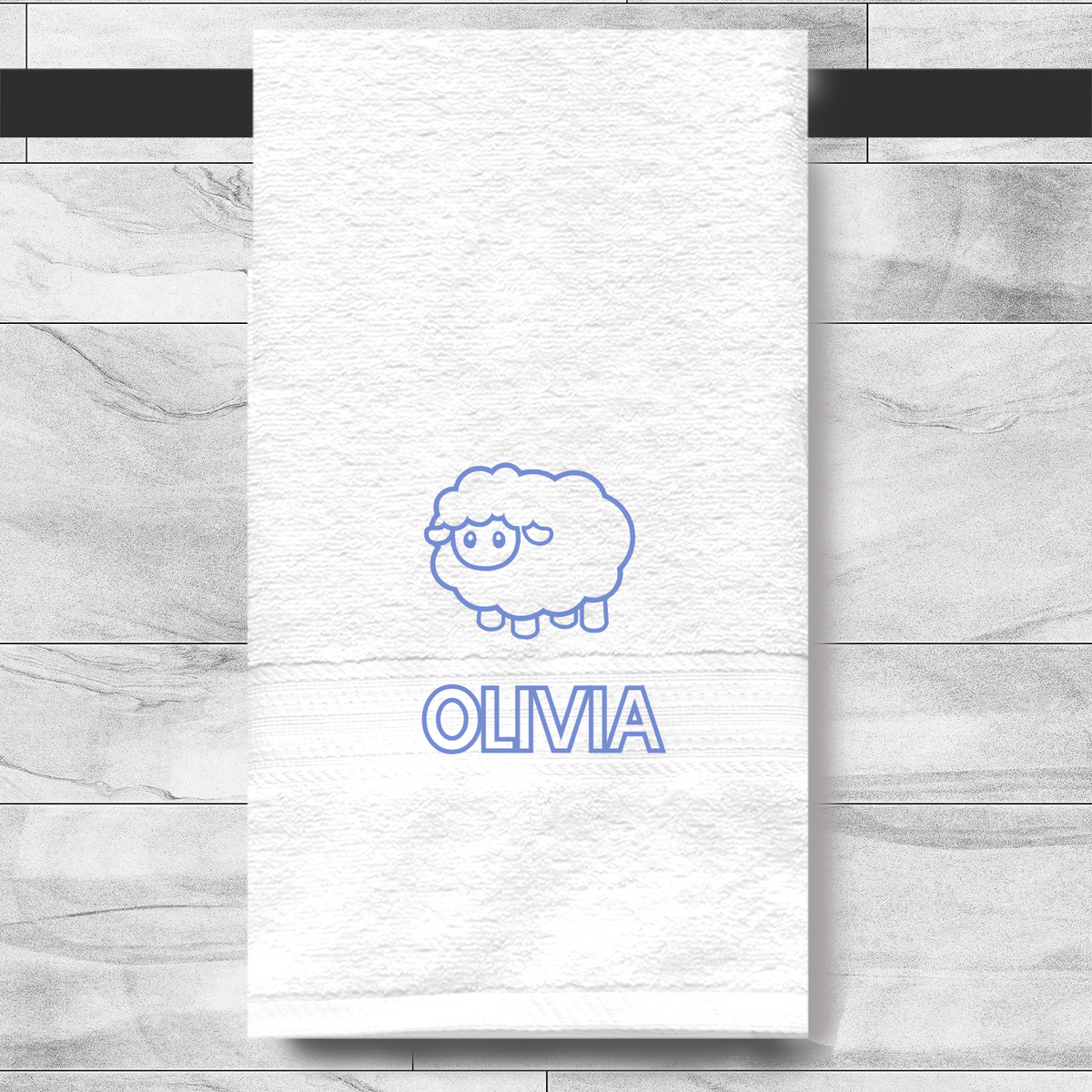 Personalized Kids Towel with Custom Name & Clip Art – Hand or Bath Size