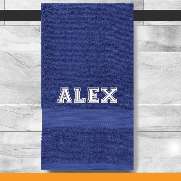 Custom Embroidered Bathroom Towel 54"x27"-Varsity Font