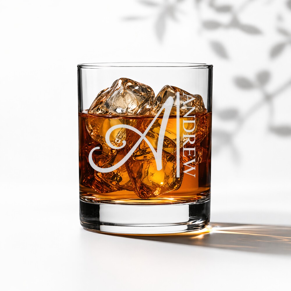 The Classic Monogram – Personalized 11 oz Scotch Glass