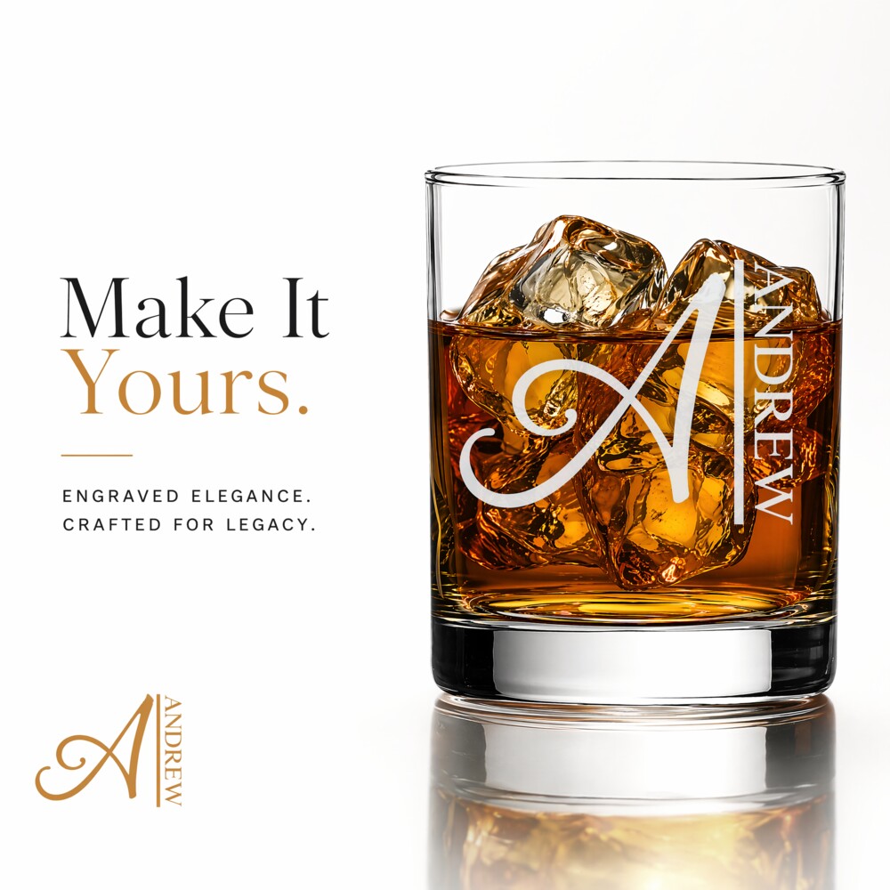 The Classic Monogram – Personalized 11 oz Scotch Glass