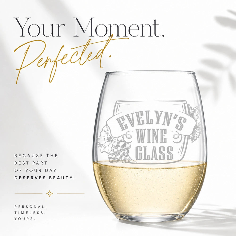 The Signature Sip - Personalized 15 oz Stemless Wine Glass