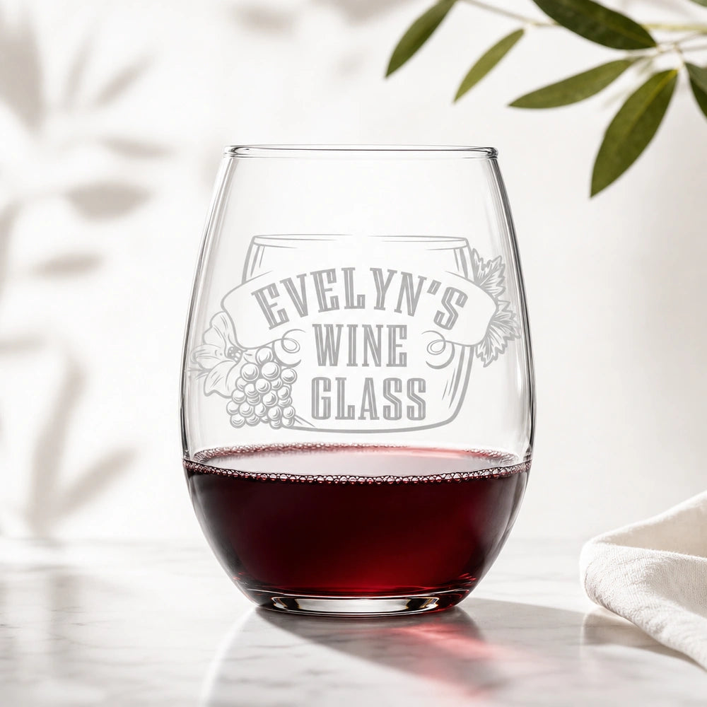 The Signature Sip - Personalized 15 oz Stemless Wine Glass
