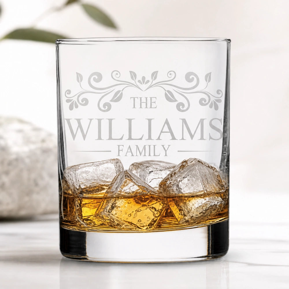 Personalized Monogrammed Glasses with Family Name 11oz
