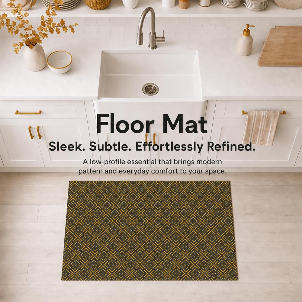 Diamond Cross ultra-thin floor mat styled by a sink