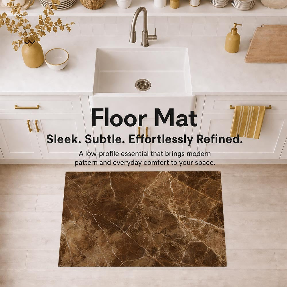 Marble Designs ultra-thin floor mat styled by a sink