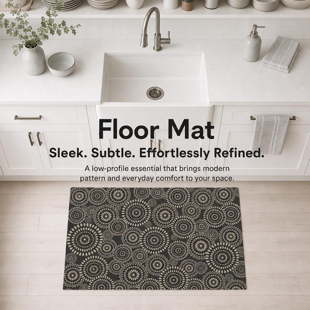 Sunburst ultra-thin floor mat in a home setting