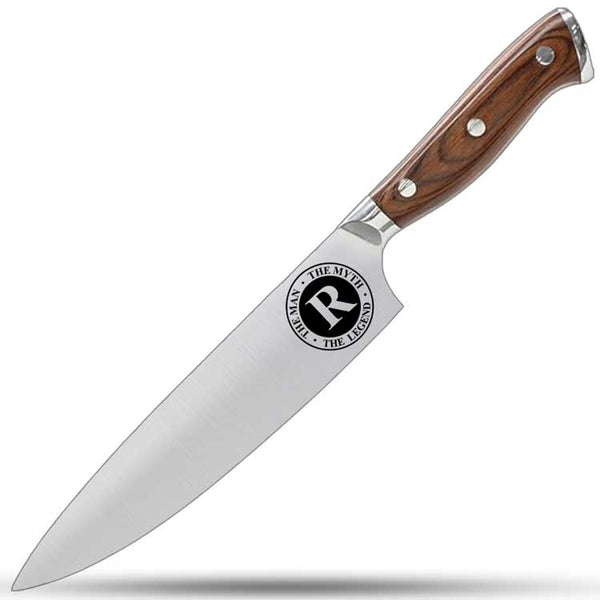 The Man. The Myth. The Legend. Personalized Knife with Custom Initial Engraving