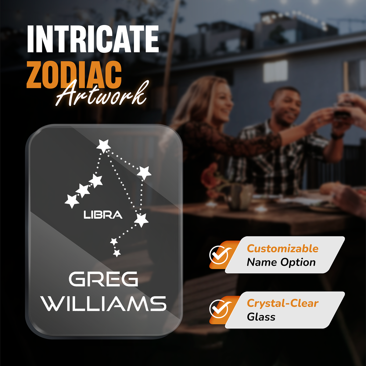 The Zodiac Collection – Personalized 11 oz Astrology Whiskey Glass