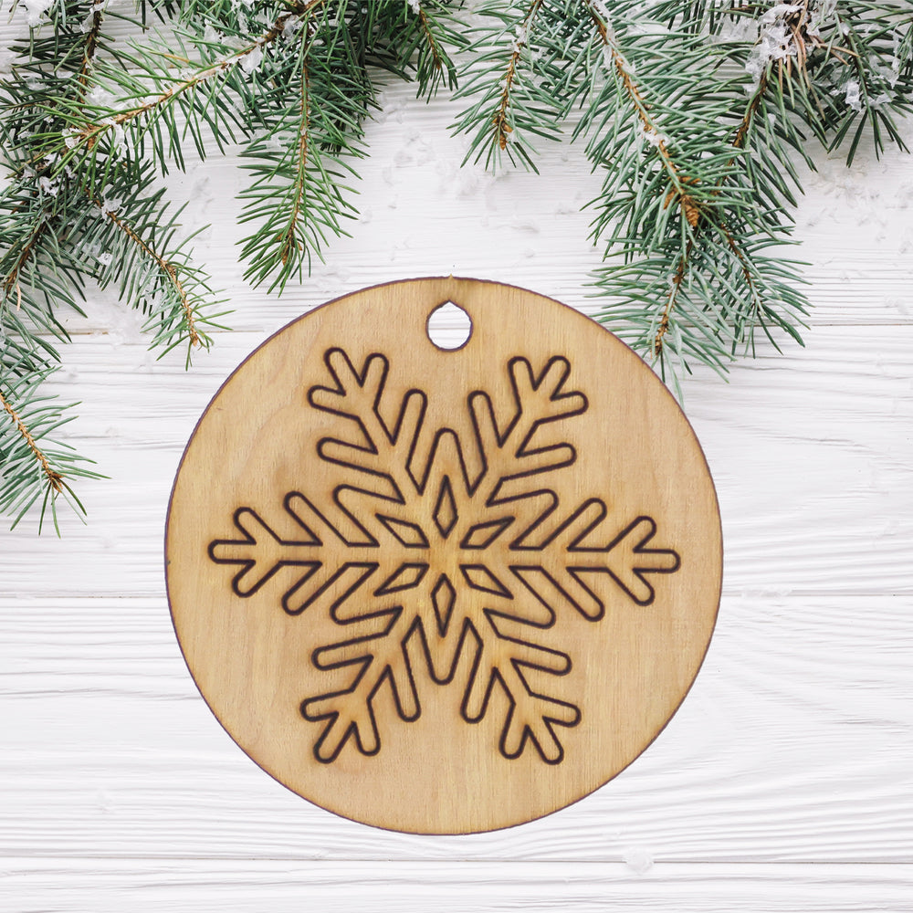 Round Wooden Christmas Ornaments (Set of 6)