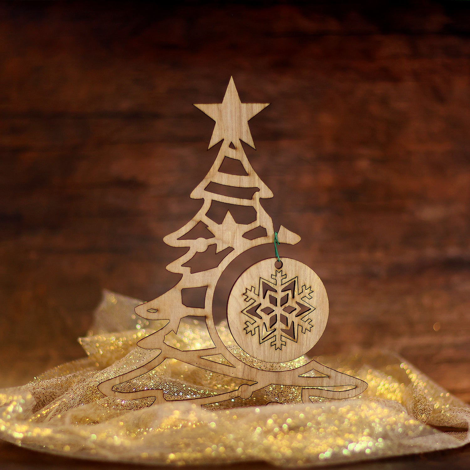 Wooden Christmas Tree Decoration