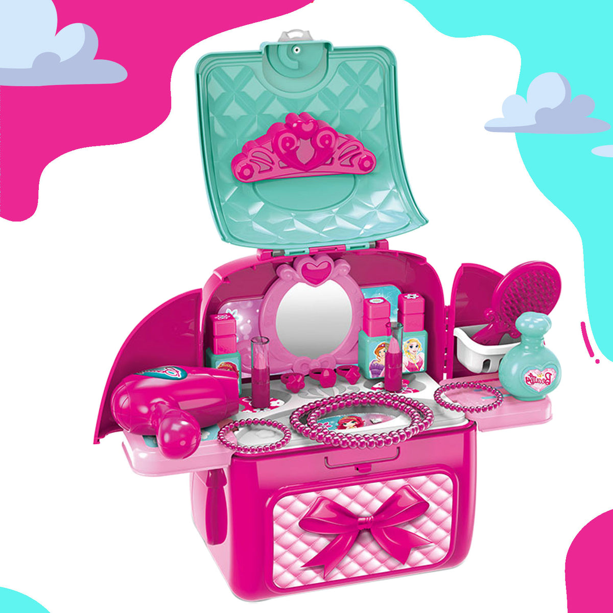 Backpack Makeup Toy Set Paly Pretend Makeup For Kids