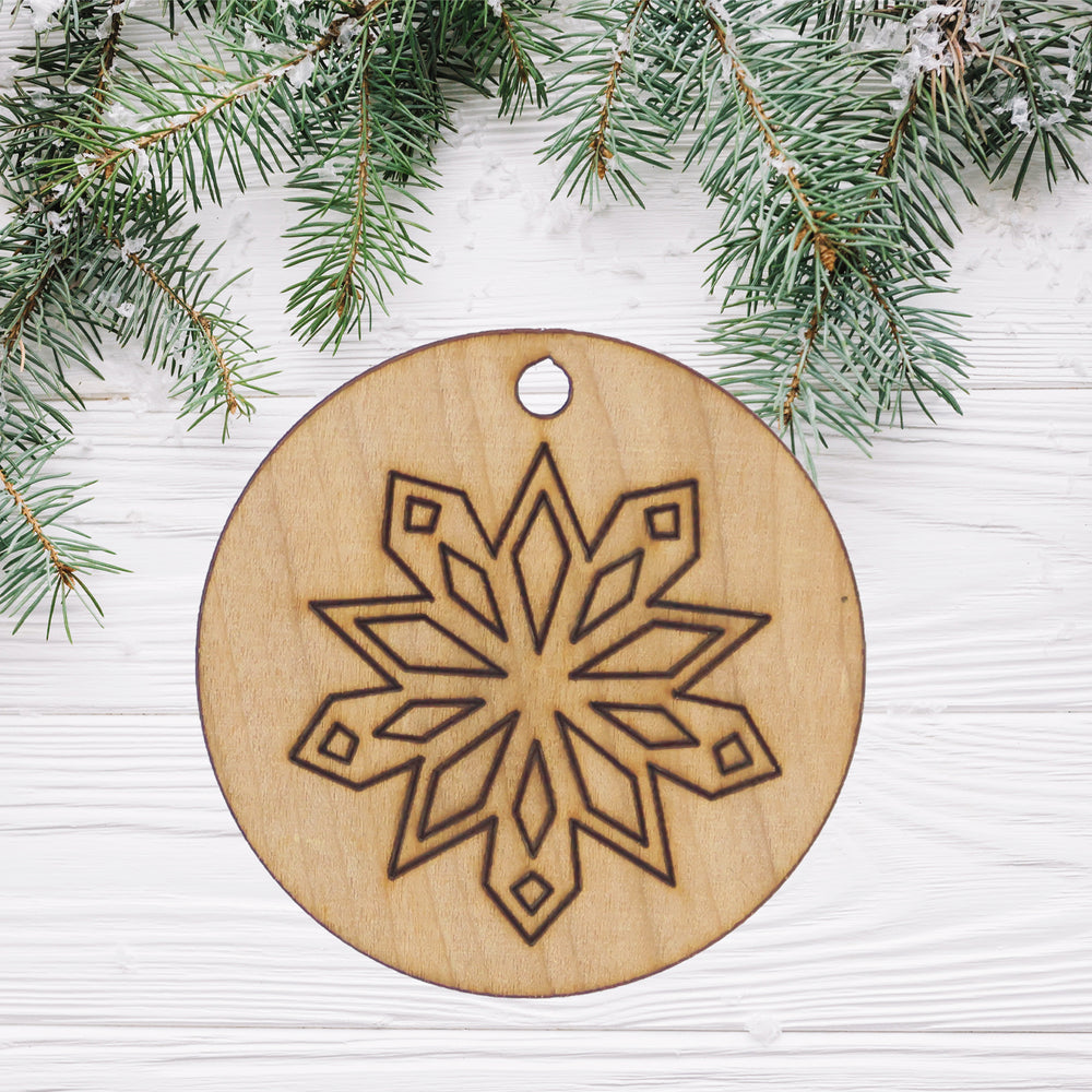 Round Wooden Christmas Ornaments (Set of 6)