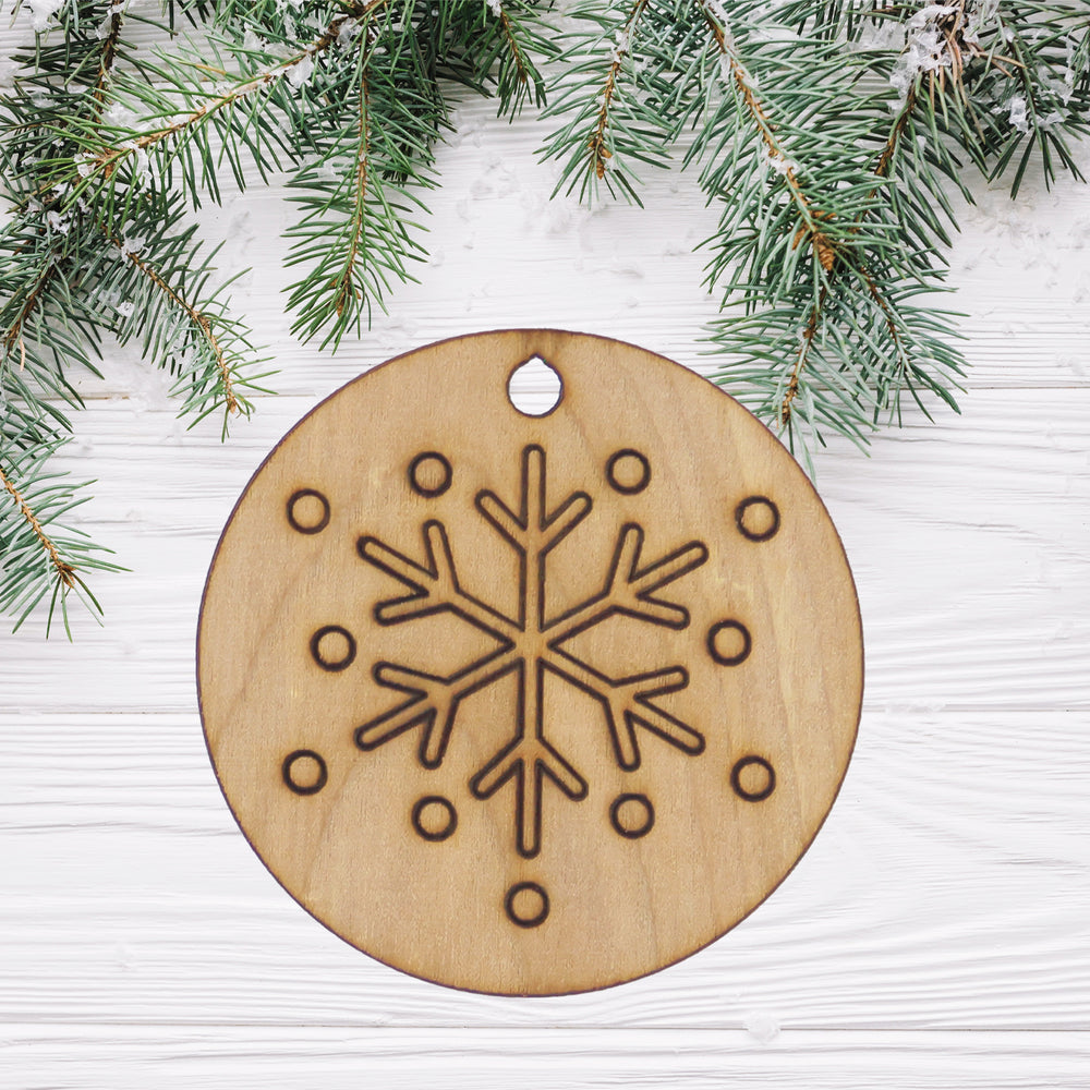 Round Wooden Christmas Ornaments (Set of 6)