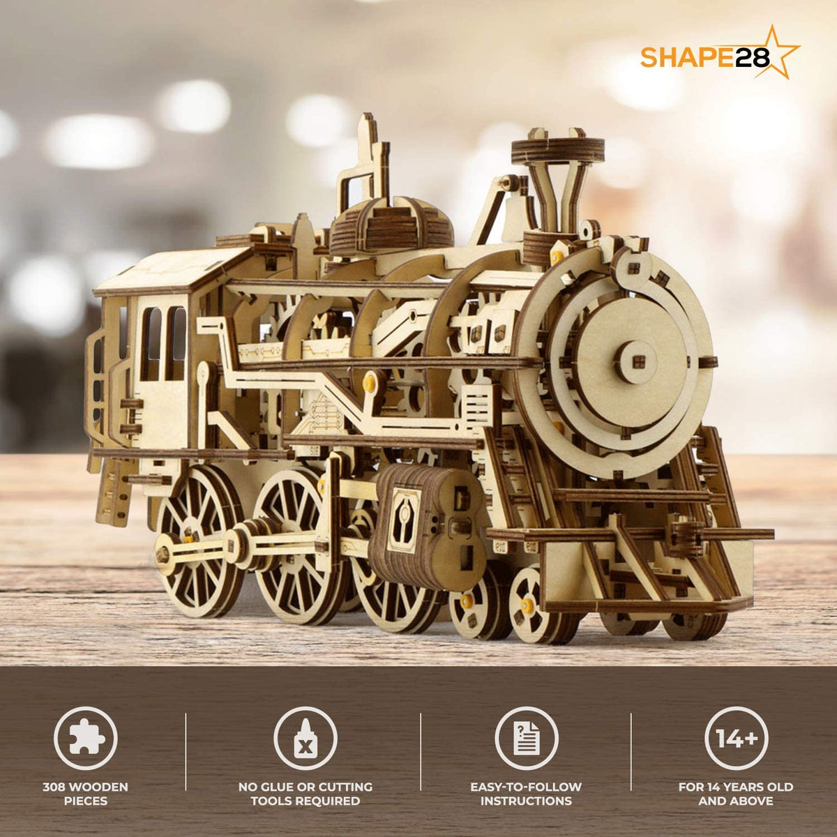 3D Wooden Puzzle - Locomotive