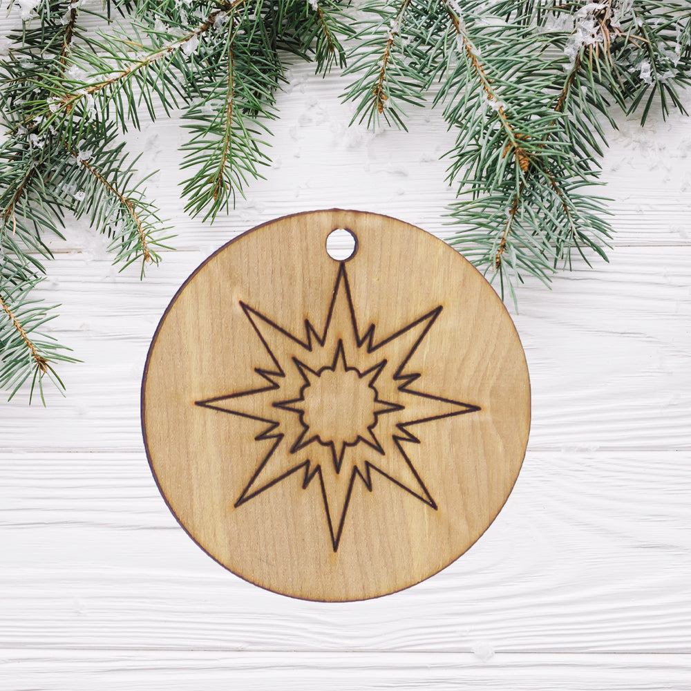 Round Wooden Christmas Ornaments (Set of 6)