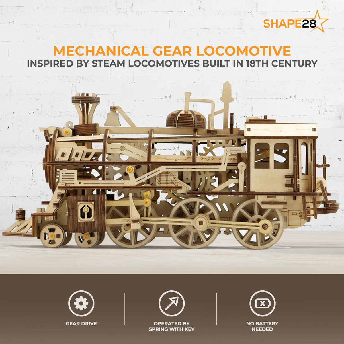3D Wooden Puzzle - Locomotive