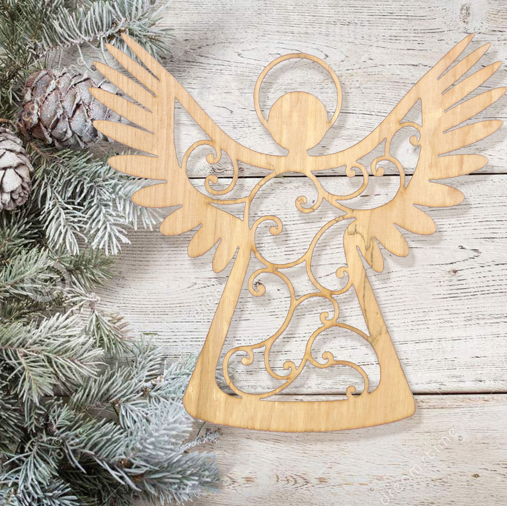 Angels Wooden Christmas Ornaments (Set of 5)