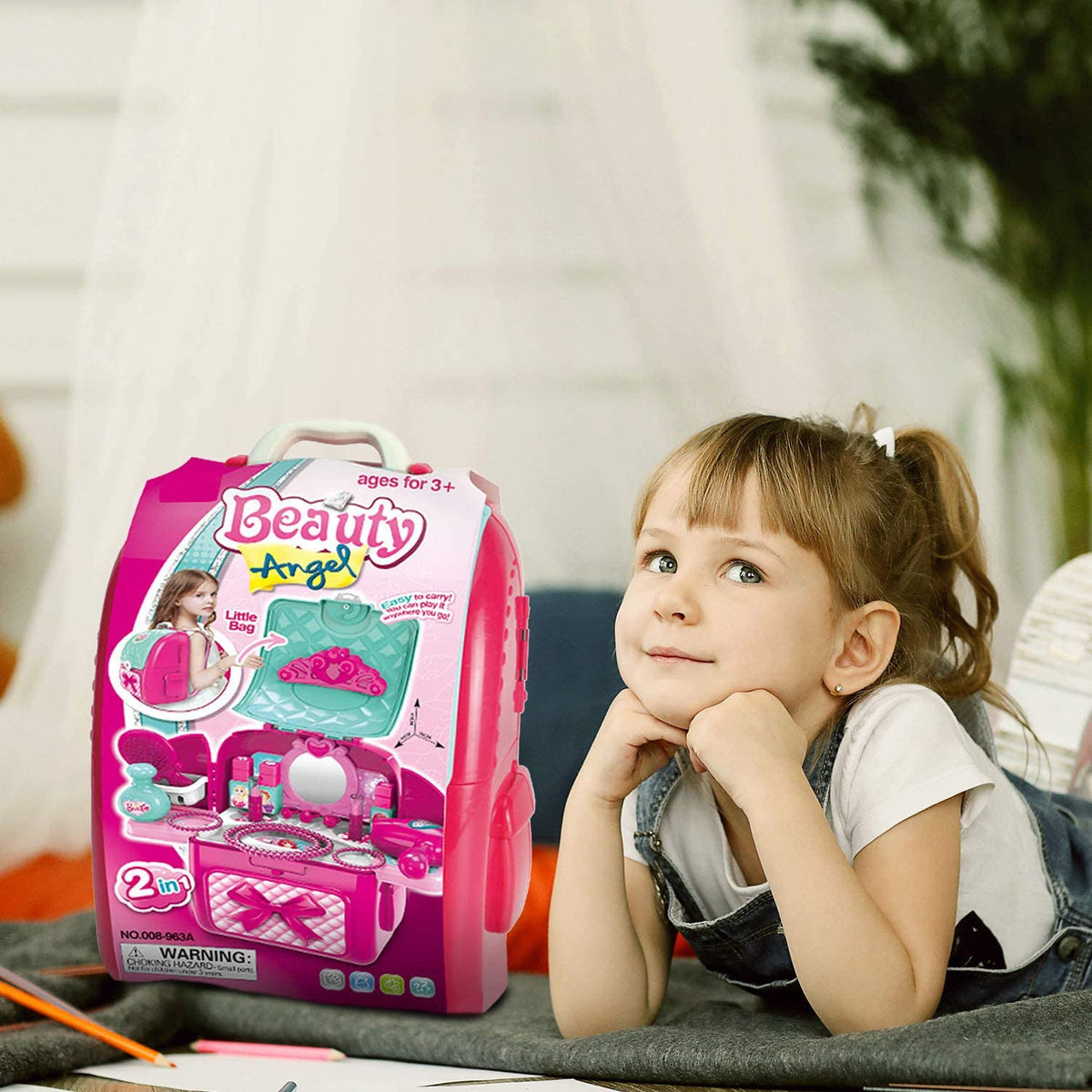 Backpack Makeup Toy Set Paly Pretend Makeup For Kids