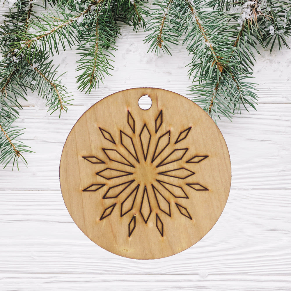 Round Wooden Christmas Ornaments (Set of 6)