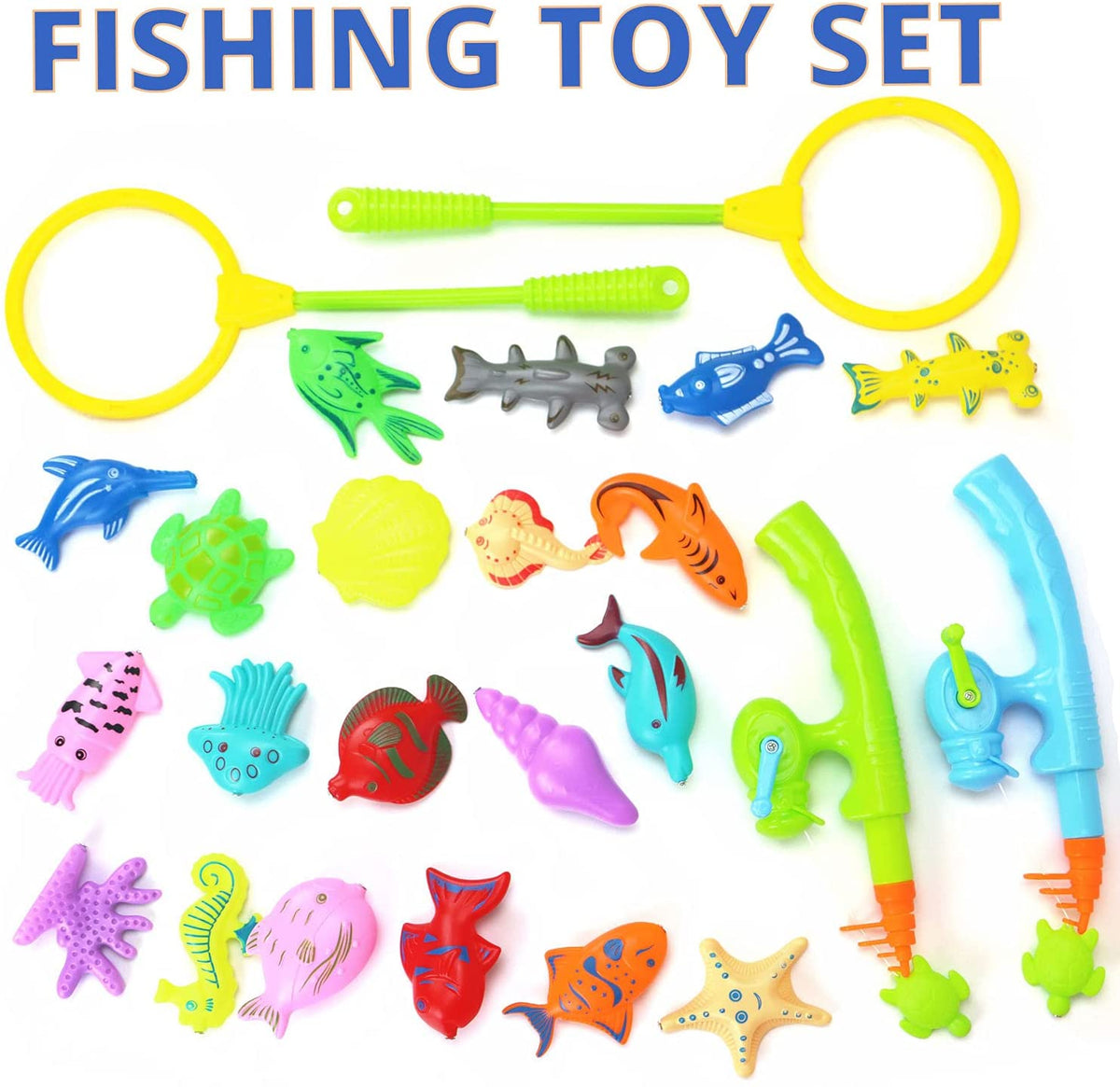 Stepping Stones for Kids - 11pcs with 24 pcs Fishing Rod Set Bundle