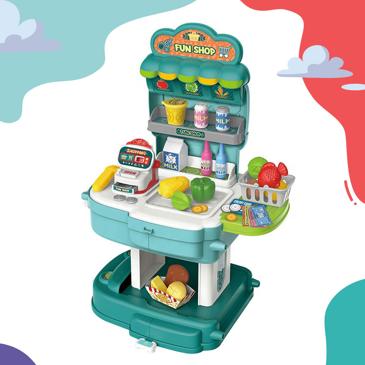 Backpack Store Toy Set -Play Pretend Store Station