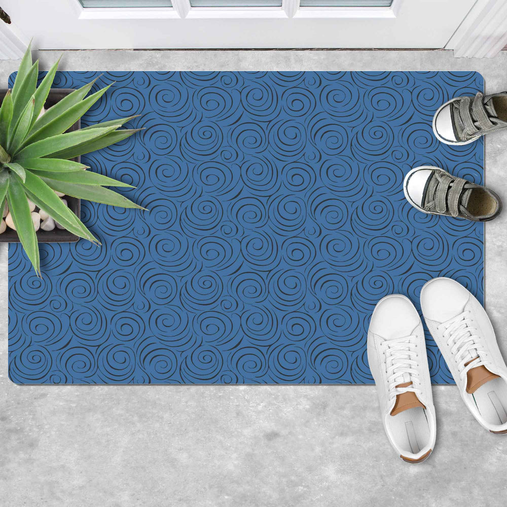 Shape28 Ultra-Thin Kitchen Bathroom Rug - Non-Slip Rubber Backing, 35"x23", Latte Design, Machine Washable