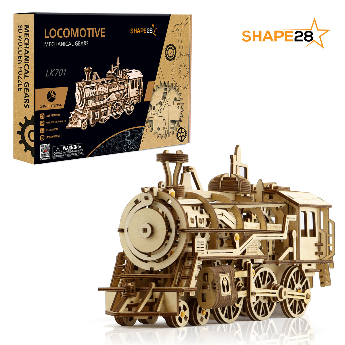 3D Wooden Puzzle - Locomotive