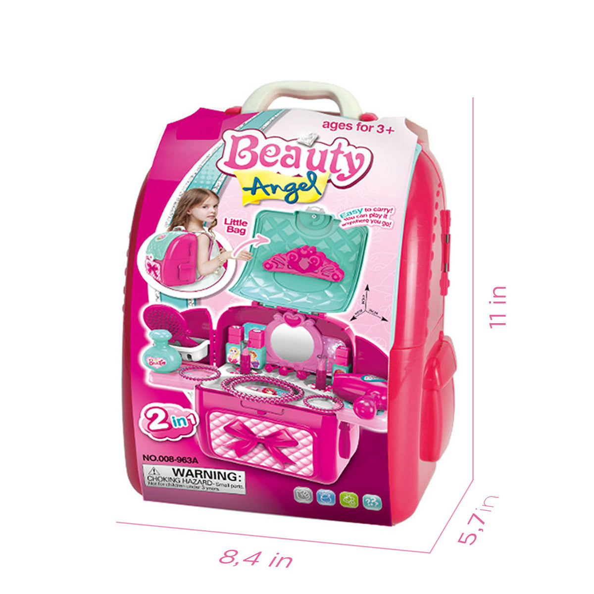 Backpack Makeup Toy Set Paly Pretend Makeup For Kids