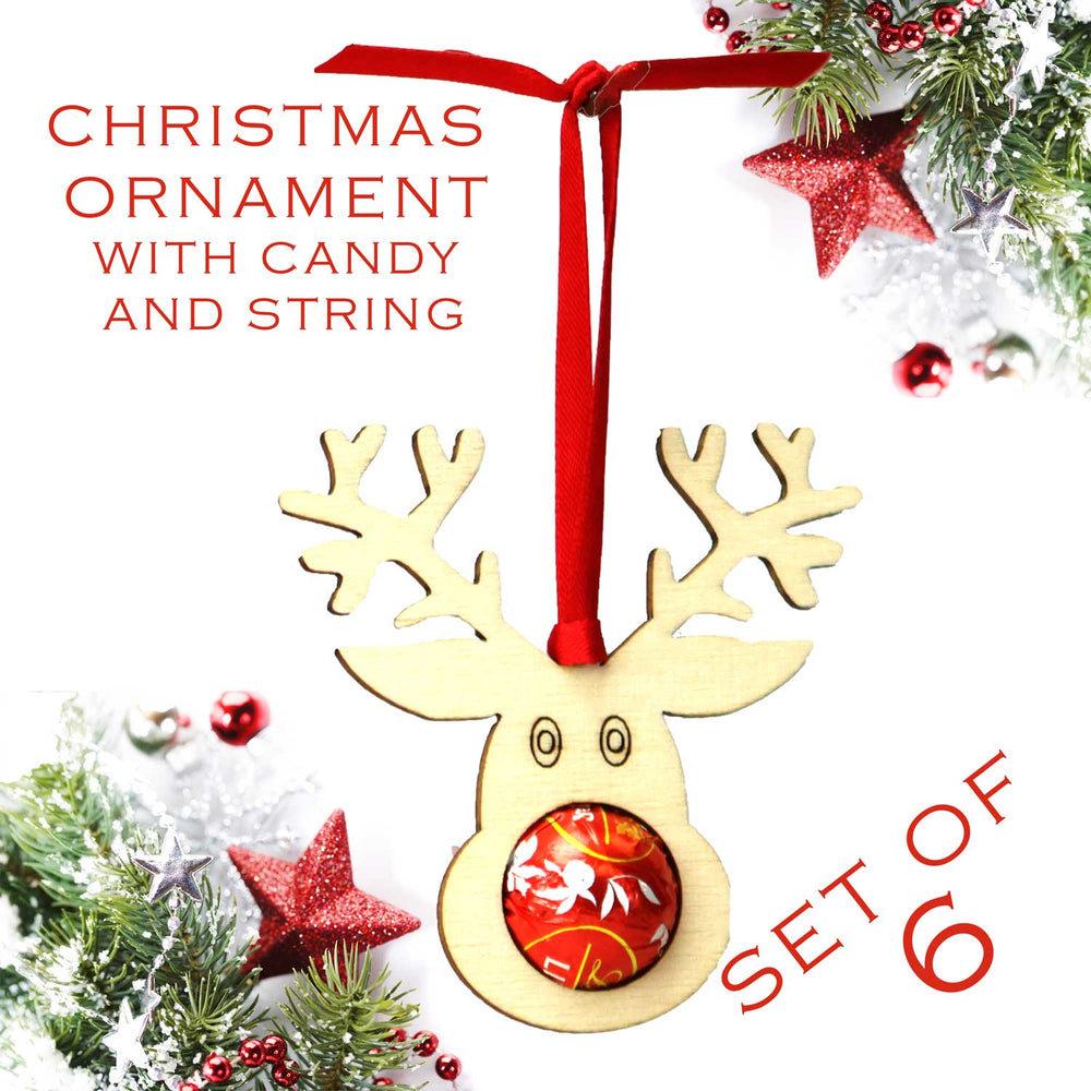 Reindeer - Christmas Wooden Ornament  with or without Chocolate
