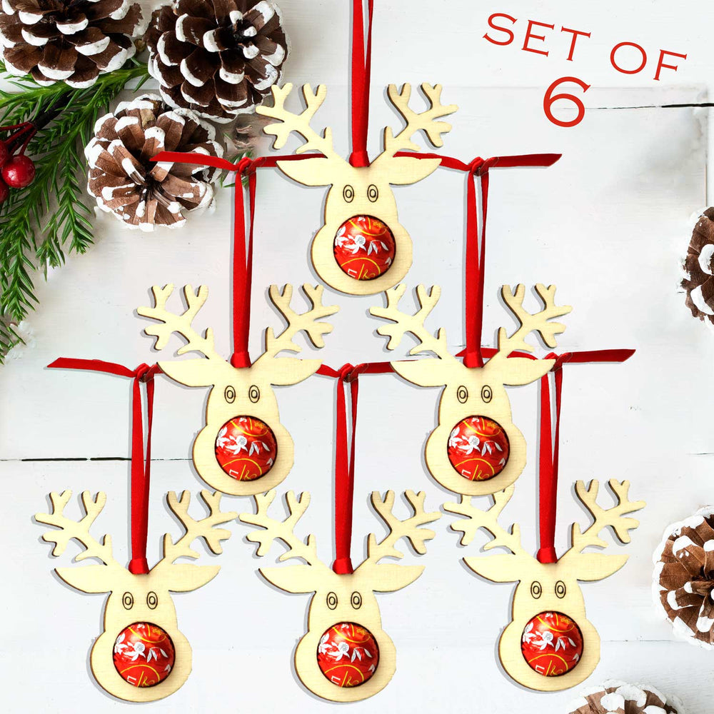 Reindeer - Christmas Wooden Ornament  with or without Chocolate