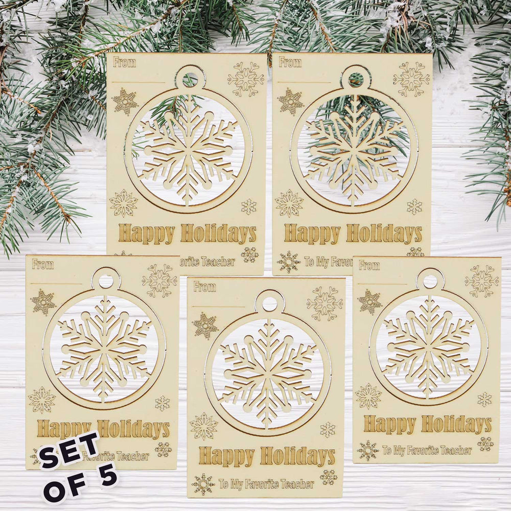 Teachers Gift -Wooden Christmas Card with Pop-out Ornament