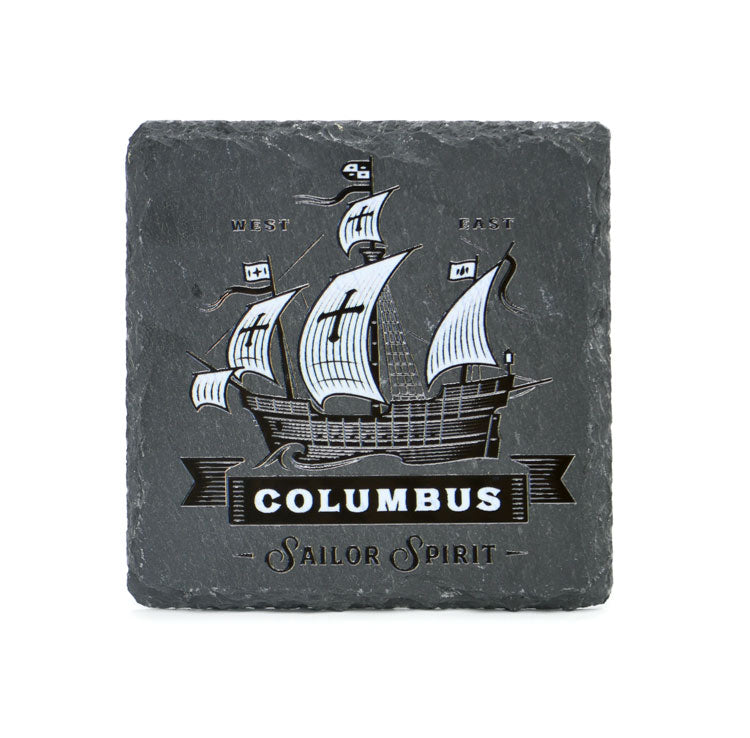 Slate Coaster Set of 4 Pieces with a Nautical  Black Designs
