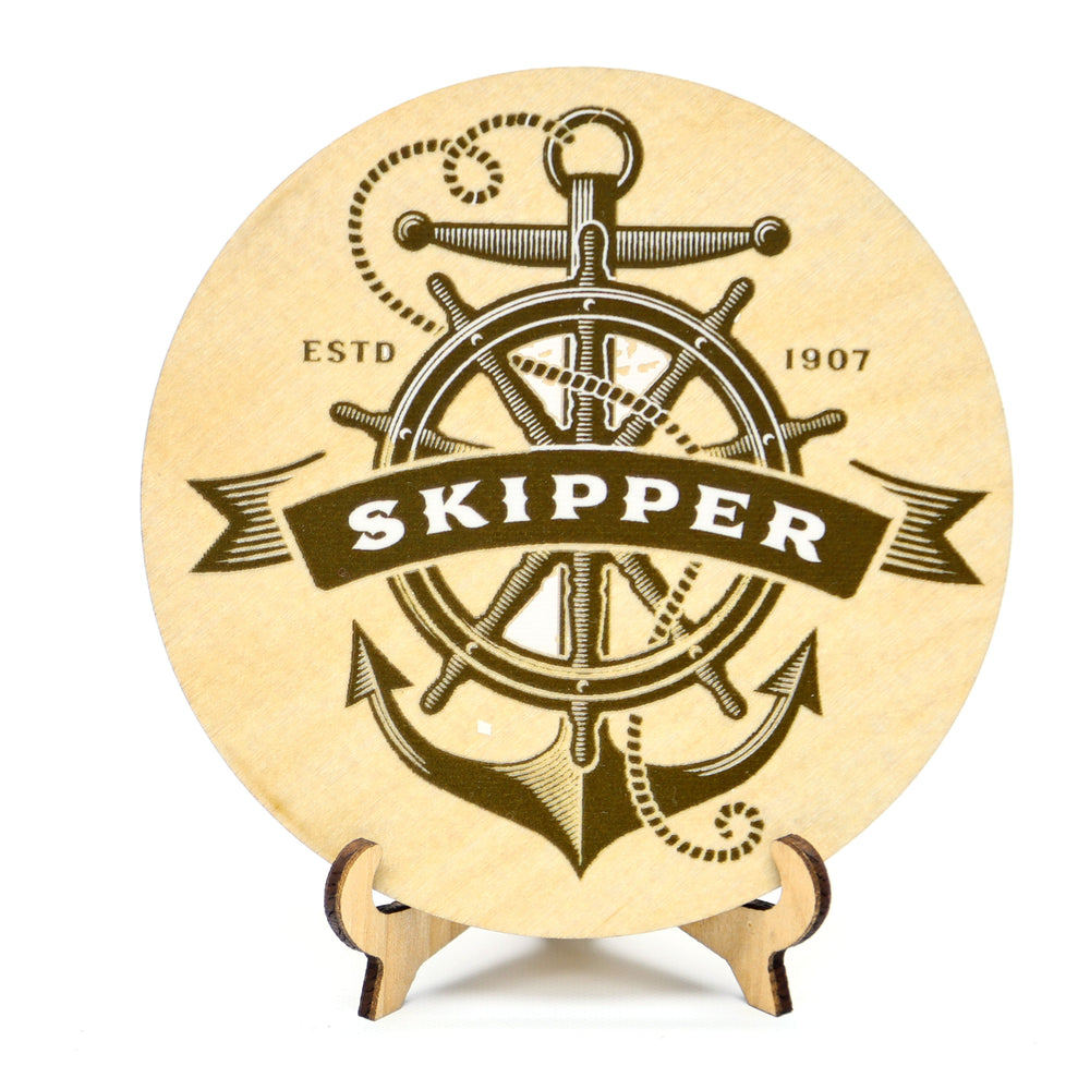 Wooden Coasters Set of 4 Pieces with a Nautical Designs