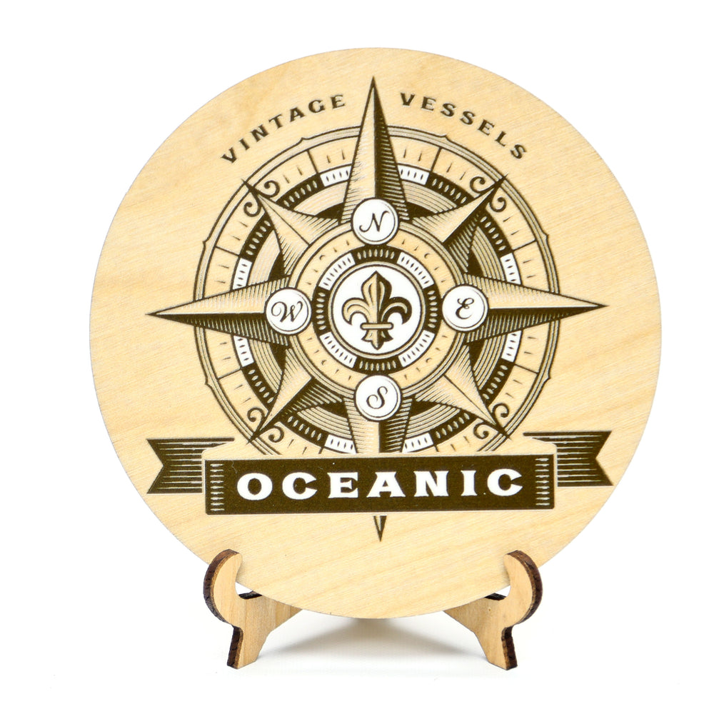 Wooden Coasters Set of 4 Pieces with a Nautical Designs
