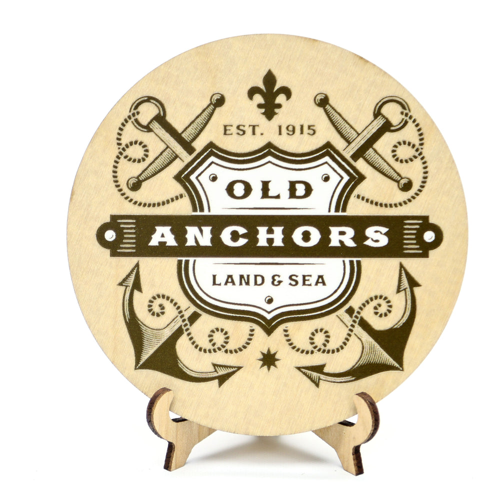Wooden Coasters Set of 4 Pieces with a Nautical Designs