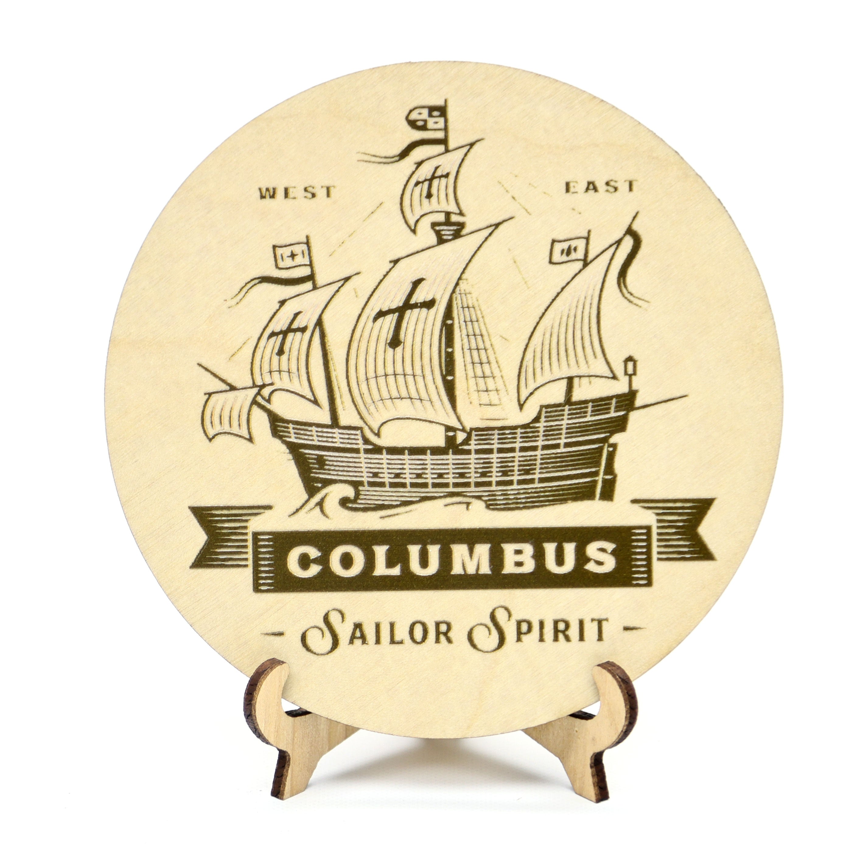 Wooden Coasters Set of 4 Pieces with a Nautical Designs - Black