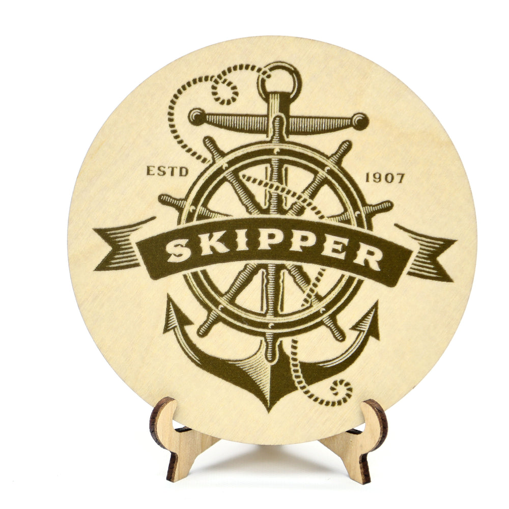 Wooden Coasters Set of 4 Pieces with a Nautical Designs