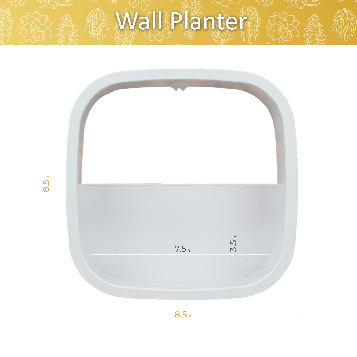 Hanging Decorative Plant Holder - Indoor and Outdoor Wall Planter - White