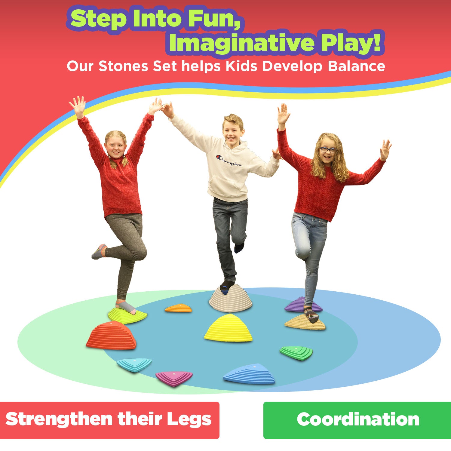 Stepping Stones for Kids - Children's Exercise Equipment 11pcs